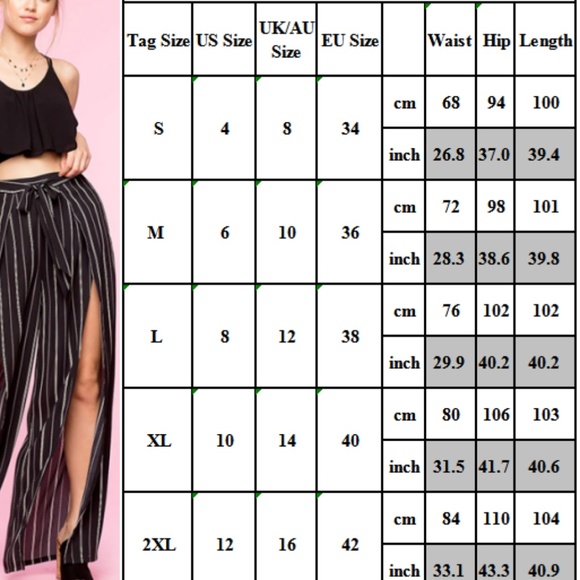 Palazzo Split Stripe Pants - Picture 2 of 3